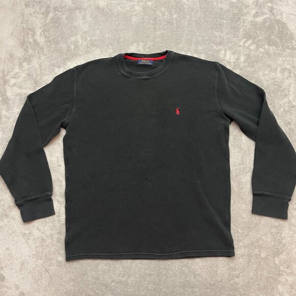 Ralph Lauren POLO RALPH LAUREN SLEEPWEAR Thermal Long T-Shirt, Honeycomb, Men's Size M cotton blue type Vintage Second Hand main image 0